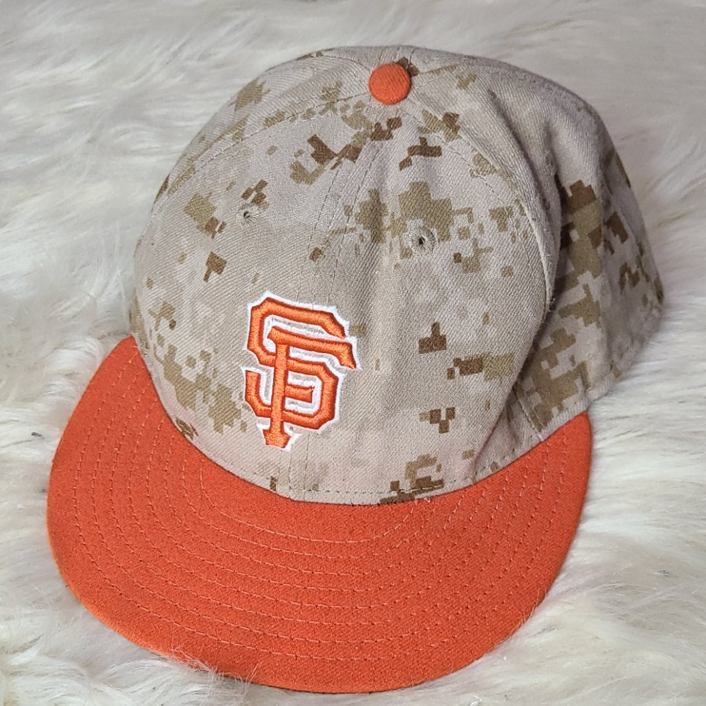 MLB SF Giants fitted hat on field cap desert camo